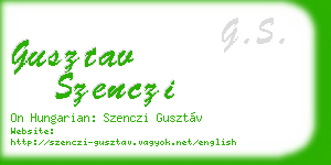 gusztav szenczi business card